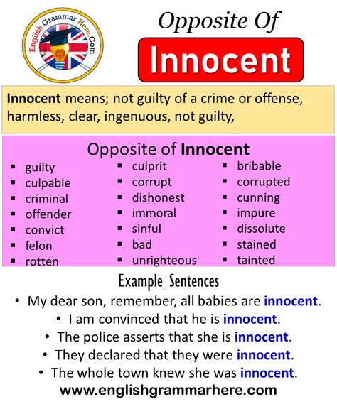 antonyms for innocent